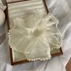 Korean Version Imitation Pearl Mesh Large Size Hair Loop French Style Large Intestine Hair Loop Headrope Women's High-end Lace Headflower