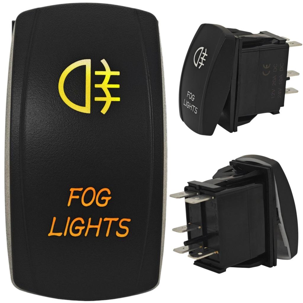 2 Pcs Fog Light Switch 12-24V On/Off, LED Latching Button