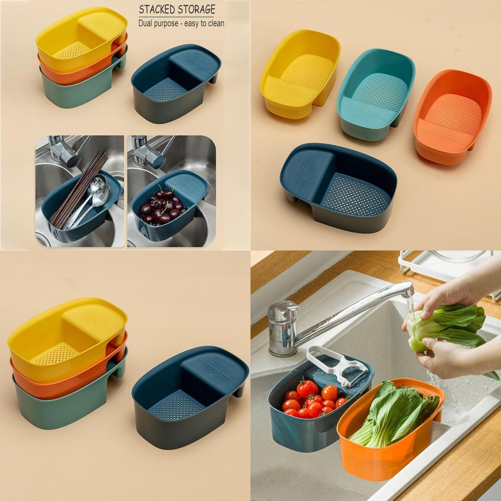Sink Strainer Draining Basket Kitchen Garbage Filter Hanging Rack Storage