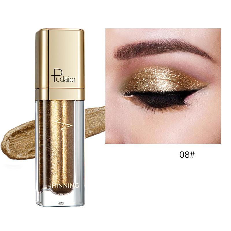 Pudaier 18 Shimmer Eyeshadow Liquid Diamond Перламутровые тени для век Лежащие слезы шелкопряда Жидкие тени для век