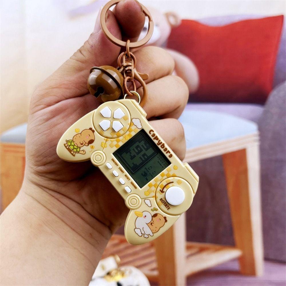 Electronic Capybara Keychain Game Controller Game Console Pendant Mini Game Keychain  Backpack
