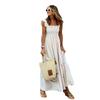 Summer Women's Dress Plaid Suspender Dress Casual Sleeveless Swing Dress Long Dress