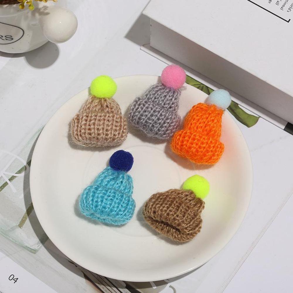 Аксессуар «сделай сам», мини-рождественская шапка, сделай сам, вязаная шапка на палец, декоративная шерстяная шапка, подарочная шапка в виде бутылки вина, 10/20/40 упаковок