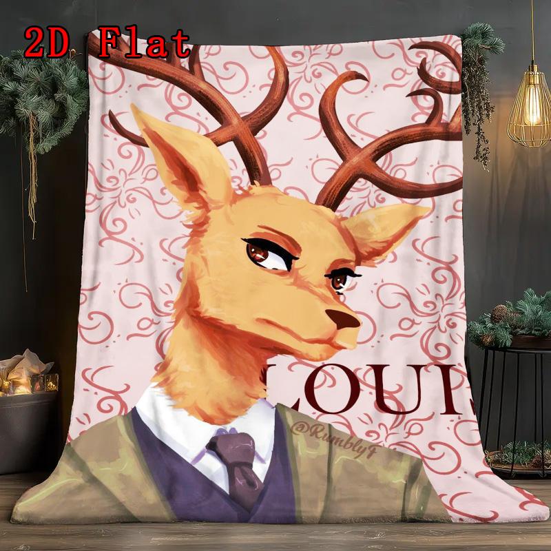 Louis Beastars 2D Flat Pattern Flannel Blanket High quality All Seasons Warmth and Comfort Perfect for Christmas Gifts.MMT0918059