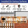2D Flat 1pc German BBQ Grillplatz Sign-Rustic Aluminium Decorative Sign Suitable for Patio, Garden, Deck, Outdoor Decoration with German Lettering