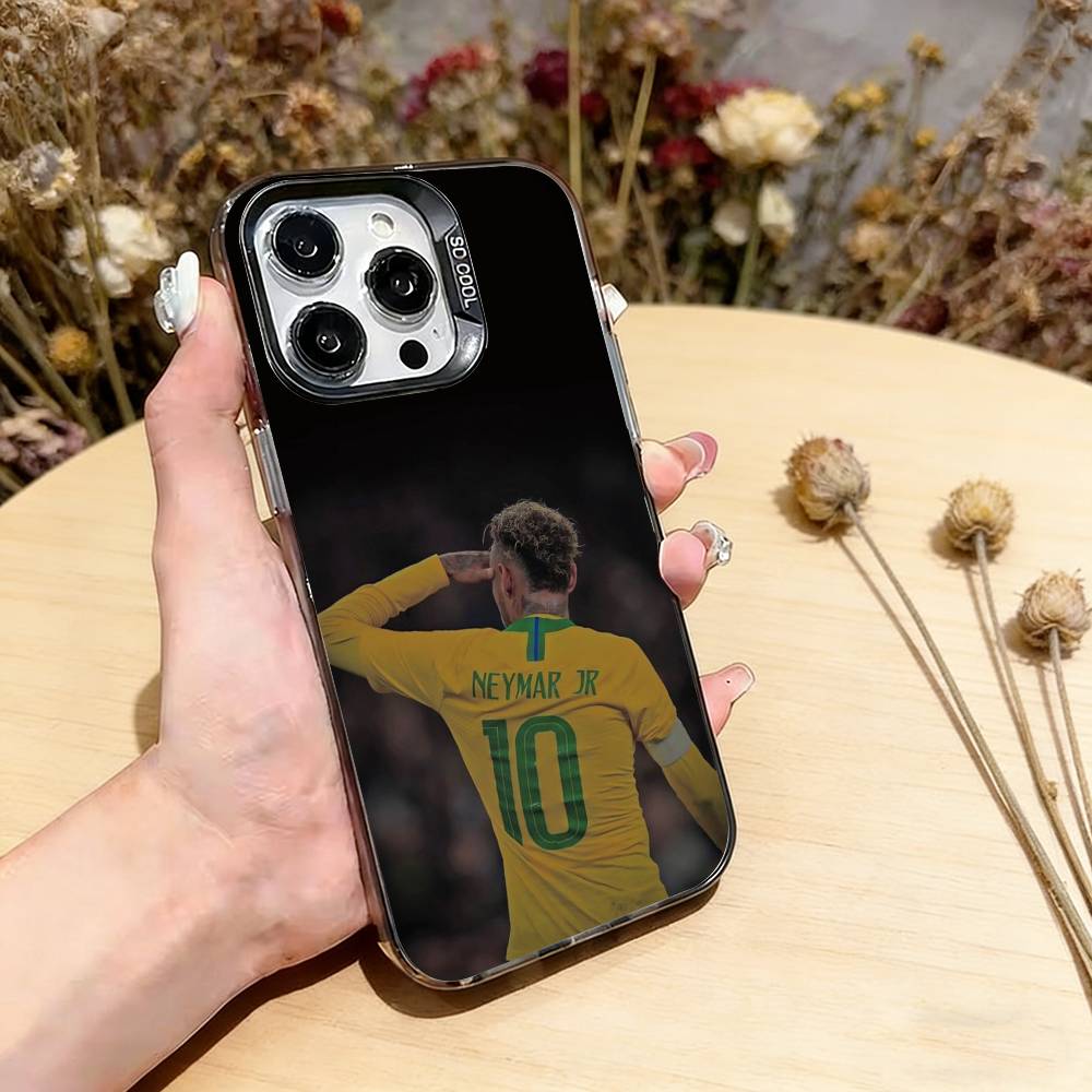 Футбольная звезда 10 Неймар Чехол для телефона для iPhone 17,16,15,14,13,12,11 Plus,Pro Max,XS,Разноцветный Серебристый Черный Чехол