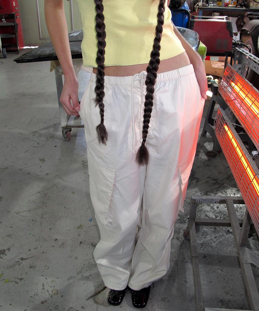 CENTAUR.KR Lace-Up Cargo Banding Pants_Ivory