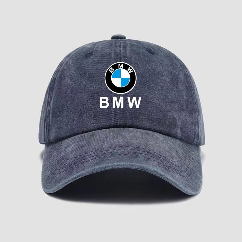 Casual Car Baseball Cap Washed Denim Vintage Hip Hop Caps For BMW 3 5 7 Series G11 G12 G30 G31 G32 G07 X3 X4 X5 X6 X7 Sticker FX0