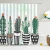 Cactus Shower Curtains Waterproof Polyester Fabric Shower Curtains Tropical Plants Bathroom Screen Curtain Home Decor 180X180cm