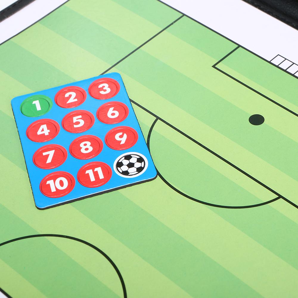 Foldable Football Soccer Magnetic Tactic Board Coaching Strategy Board with Marker Pieces and