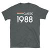 Классическая ретро-графика, вдохновленная, Подарок на день рождения 1988, Винтажная унисекс футболка с коротким рукавом