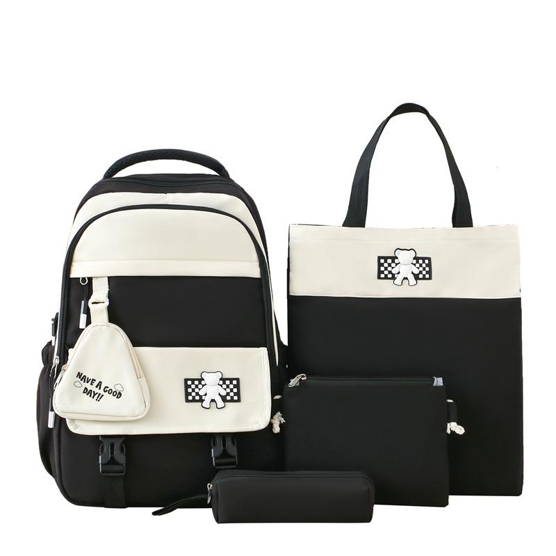 Комплект из четырех рюкзаков в студенческом стиле для женщин, рюкзак для старшеклассников, большая вместимость, школьная сумка