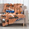 excavator Theme Printed Blanket - Perfect for Couch, Bed, Travel & Outdoor Use | Machine Washable, Cozy & Durable.