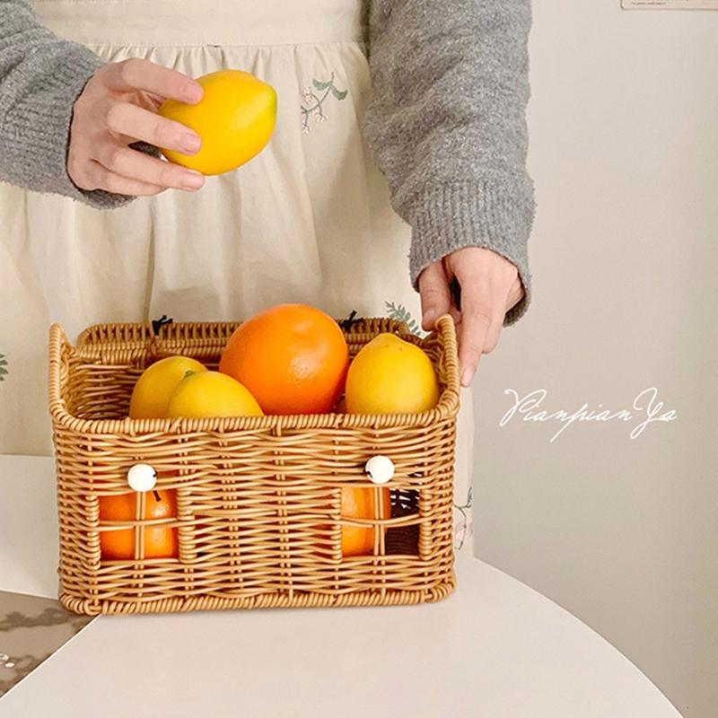 Creative House Shape Woven Rattan Storage Basket Featuring Portable Handle for Home Decors Picnics Gift User Friendly Materials
