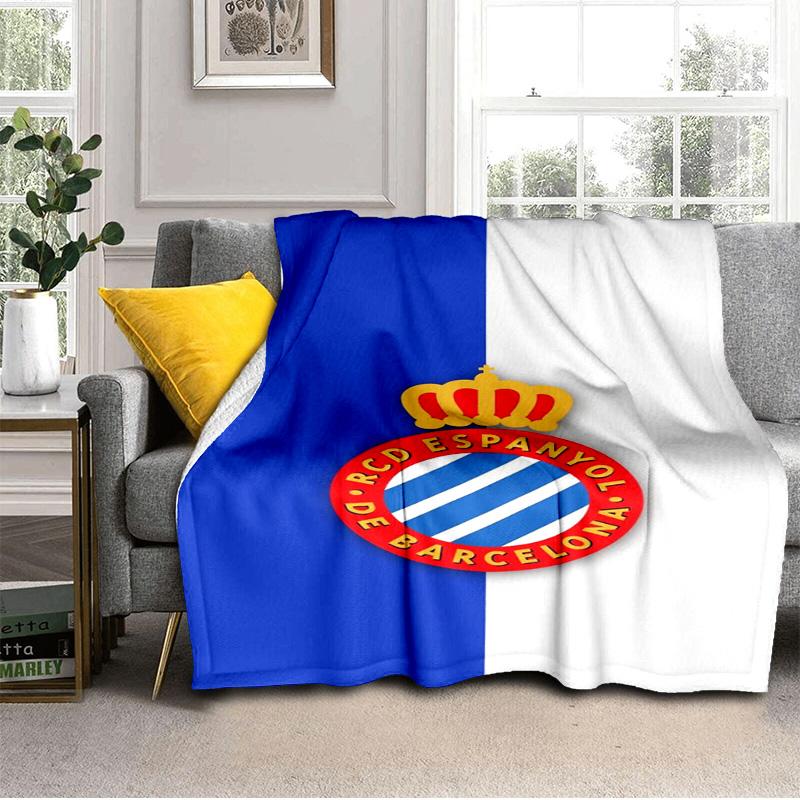 Real Sociedad Crest Design Blanket Outdoor Flannel Blanket for Camping, Hiking, Garden Parties, Picnic Essentials,gift for family and friends
