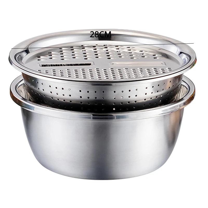 Многофункциональная ломтерезка, чаша для измельчения фруктов и овощей, многофункциональная корзина для сушки раковины из нержавеющей стали для кухни