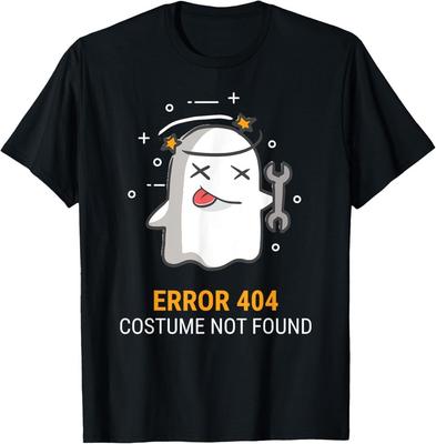 Ошибка 404 Костюм не найден Легкая футболка с привидением на Хэллоуин