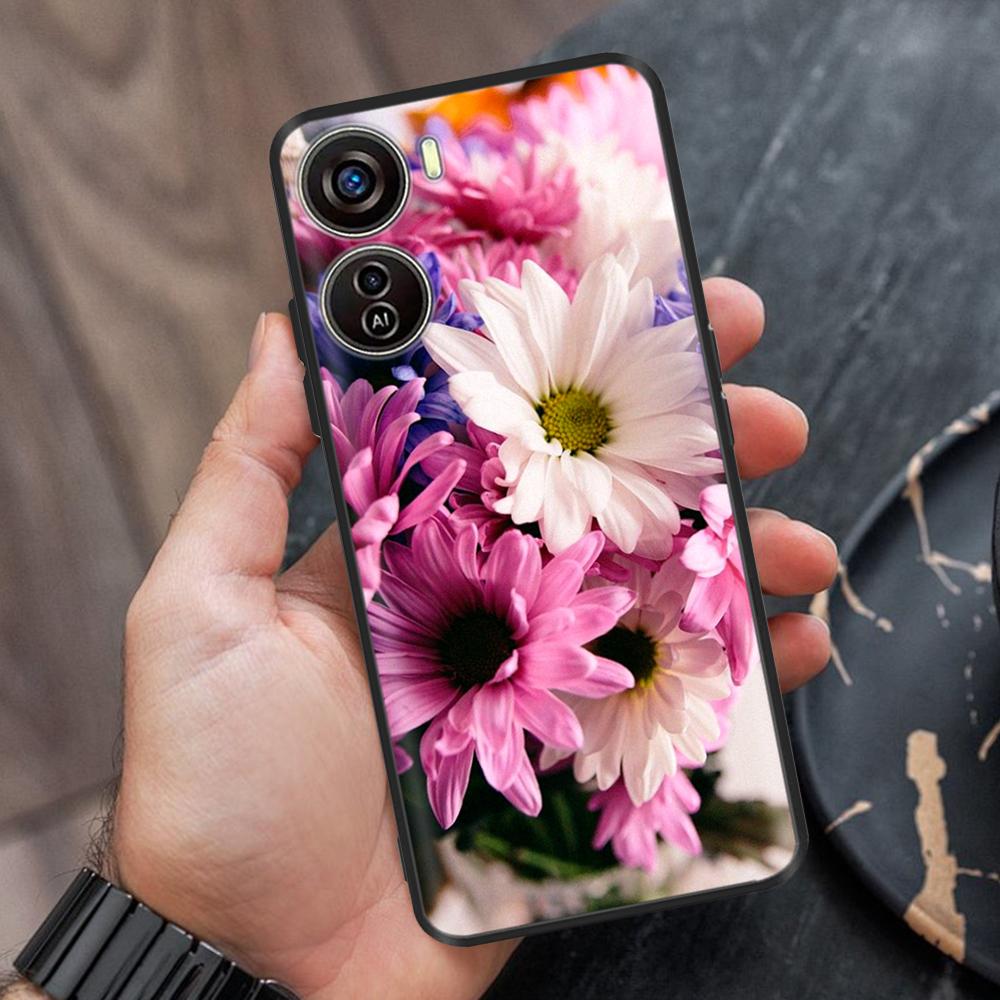 For ZTE Blade V50 Design Case Cartoon Soft TPU Cover for ZTE Blade V50 Design 5G Case Flower Silicone Case V50Design 4G Bumper