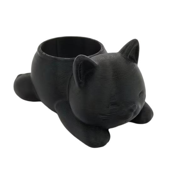 3D-печатный цветочный горшок для кошек Лежащий котенок Суккуленты Травяные растения Горшок-контейнер для дома В помещении На улице Балкон Сад Декор