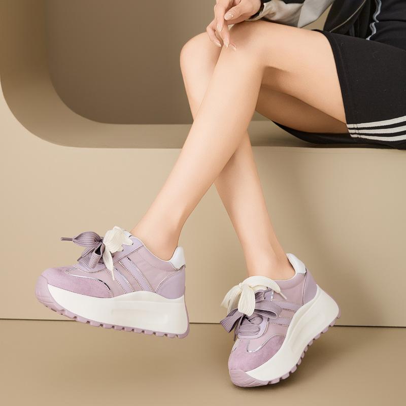 Внутреннее увеличение роста Обувь Форреста Гампа женская легкая 2025 весна и лето новая ретро цветовая гамма платформа повседневная обувь для моральной подготовки г