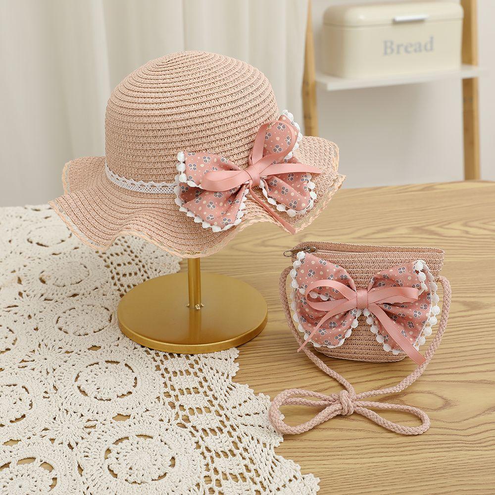 Соломенная шляпа с бантом для девочек, летняя шляпа от солнца, шляпа принцессы, пляжная шляпа от солнца, шляпа рыбака, дышащая шляпа от солнца