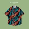 Retro Hong Kong Style Men's & Women's Hawaiian Floral Short Sleeve Shirt - Loose, Summer Top