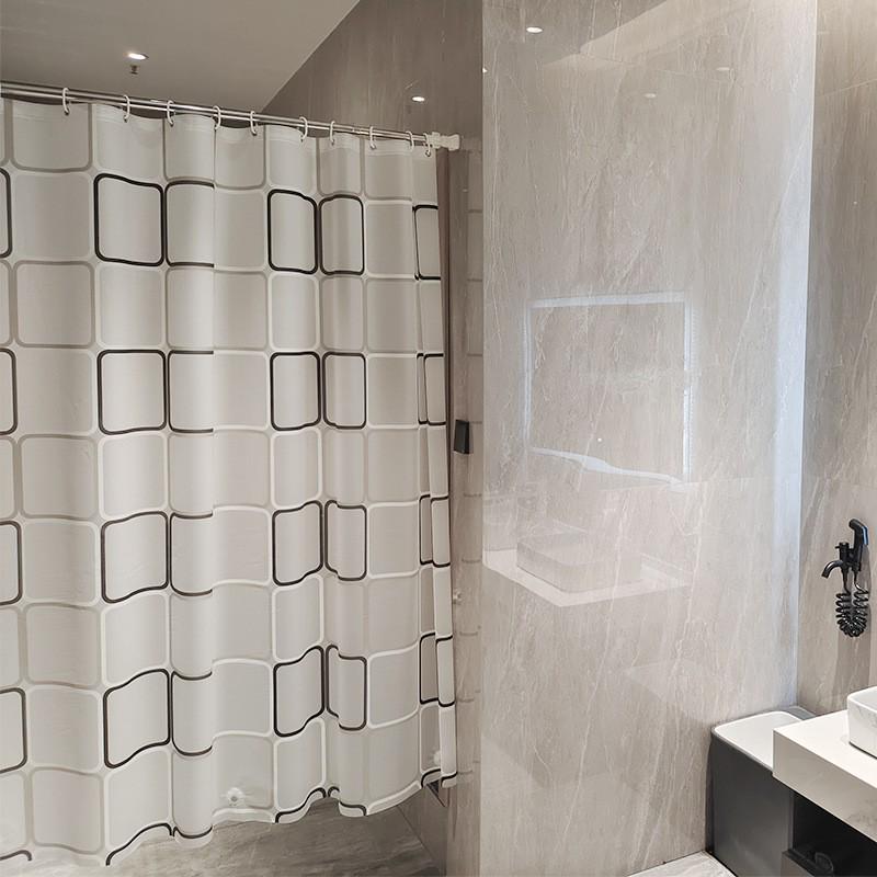 3D-печатная шторка для душа из ПЭВА с крючками – Толстая, водонепроницаемая, устойчивая к плесени перегородка для ванной