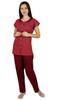 Bimba Womens Cotton Pajama Night Wear Set Short Sleeve Shirt with Pyjamas - Night