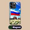 Russia Flag Glass MagSafe Mobile Phone Case for iPhone 17 16 15 14 13 12 11 Air Pro Max Plus Mini Colorful Cover
