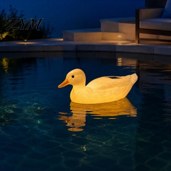 Elegant Backyard Water Feature Ornaments Solar Floating Swan Garden Statue with Warm LED Lights, Waterproof Outdoor Pond Decor Pool Accessories
