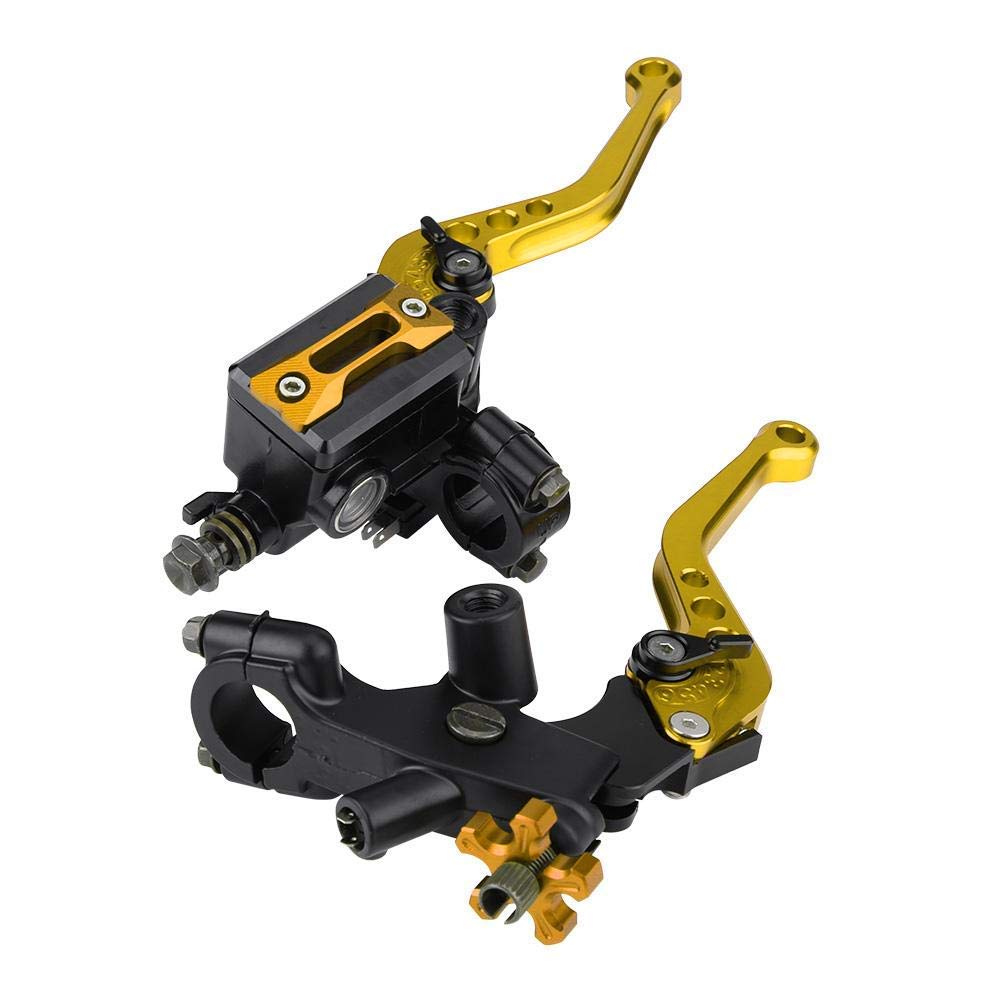 Motorcycle Brake Lever Left and Right Set of 2 22mm Hydraulic Brake Master Cylinder Clutch Lever Large Motorcycle General Purpose (Yellow)