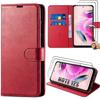 Case - E.F.Connection - for Xiaomi Redmi Note 12S - Red - Shockproof - PU Leather + 2 Tempered Glasses