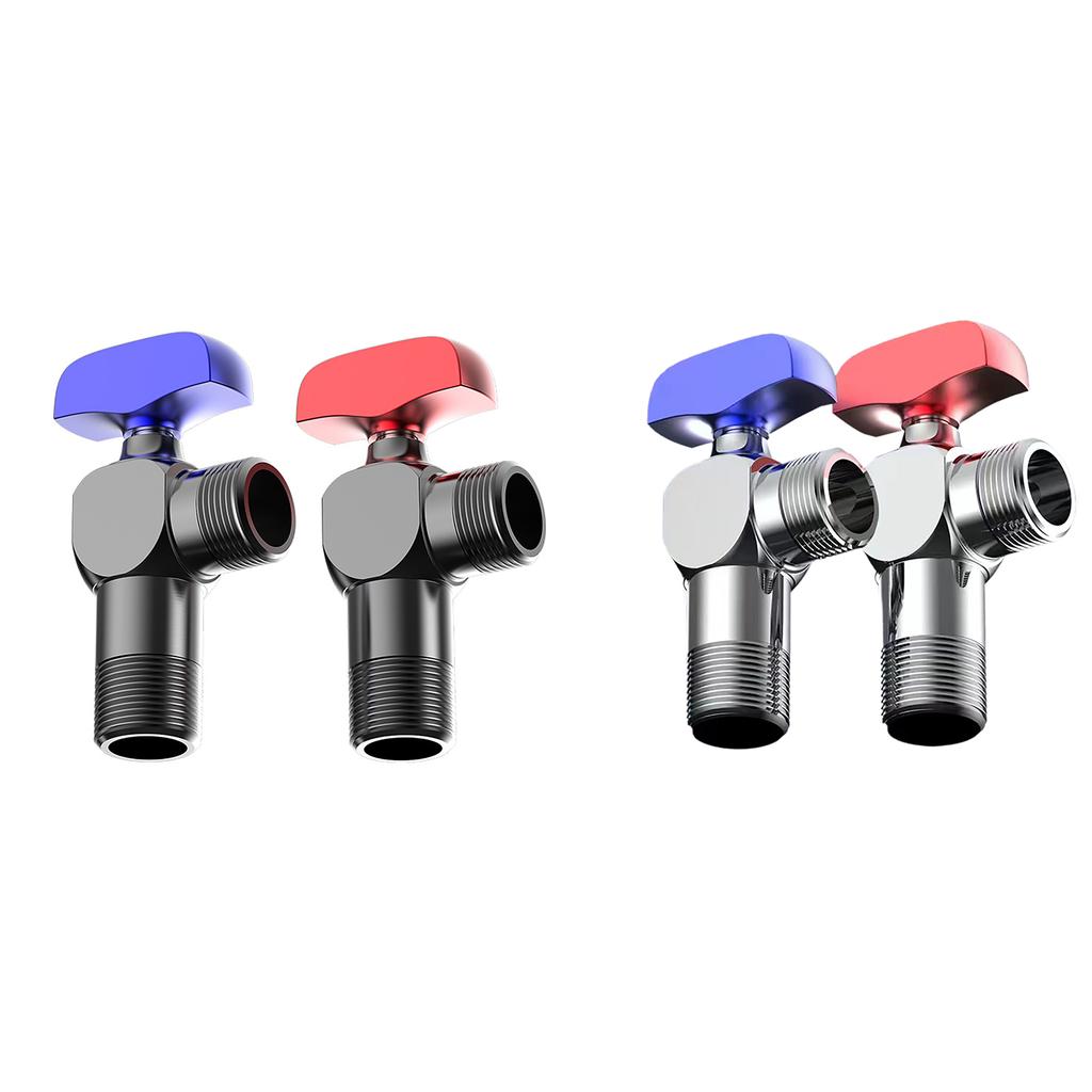 2pcs Water Heater Ball Valve 1/2inch Triangle Switches Simple Operate Triangle Valves for Residential Installation