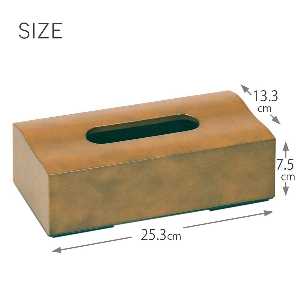 Ikeda Wave Tissue Box, Natural Brown, Approx. 25.3 X 13.3 X 7.5 Cm, Product Code 22001, Made In Japan