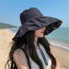 Outdoor Sunscreen Anti-UV Panama Hat Foldable Sun Hat Fisherman Cap Bucket Hat Beach Cap