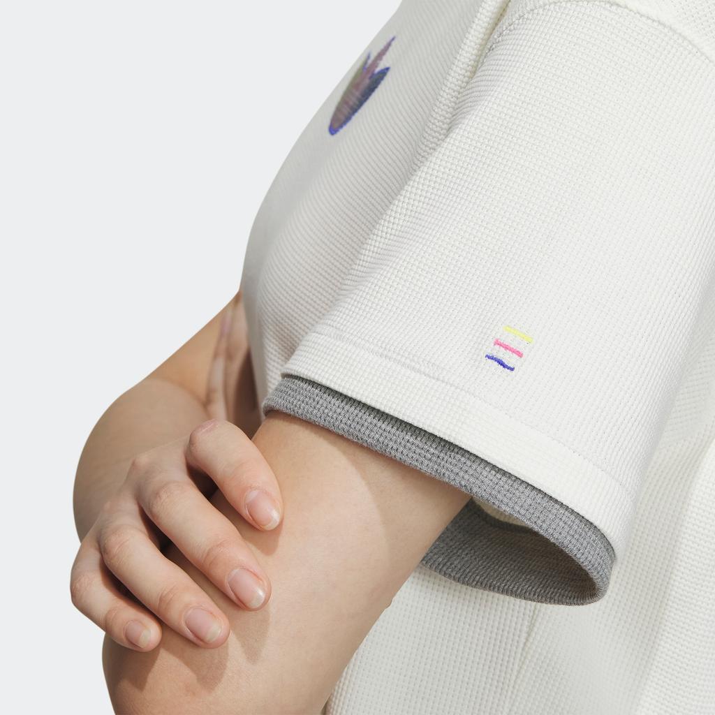 Adidas Originals Trefoil Short Sleeve Tee With Logo Embroidery Women Tops Han-Jade-White IK8671