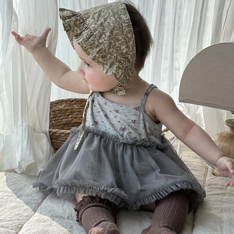 2024 милый комбинезон для ползания на подтяжках для новорожденных девочек, летний тонкий