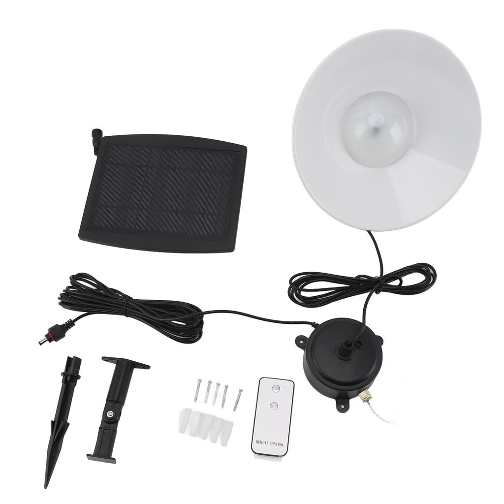 Solar Pendant Light Waterproof Pull Chain Switch Outdoor LED Pendant Lamp with Remote Control for