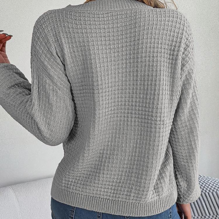 Vintage Autumn Winter Knitwear Cardigan Loose Long Sleeve O-Neck Solid Color Sweater Top