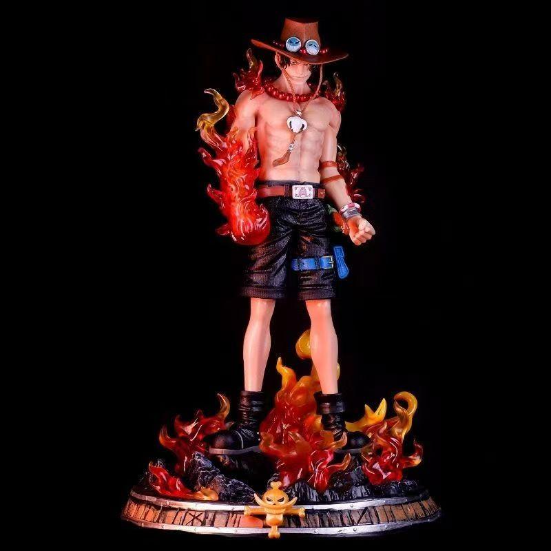 Фигурки аниме One Piece Огненный Кулак Эйс Могут Быть Любимыми Две головы ПВХ Платформа светящаяся Доминирующий 16,14 дюйма/41 см игрушки Прочные Подарки