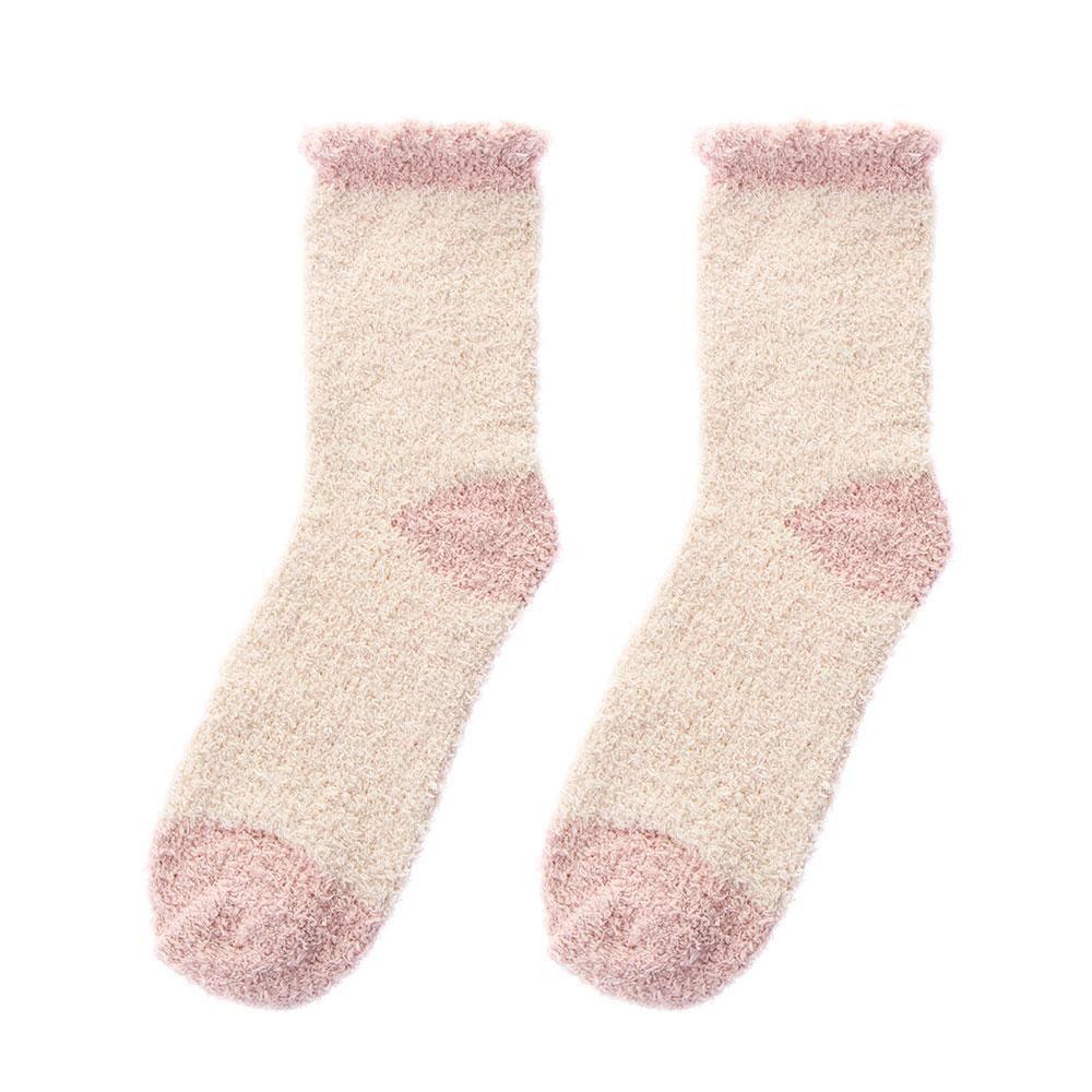Candy Colors Sleep Bed Sock Winter Warm Coral velvet socks Soft Cashmere Sox Thickening