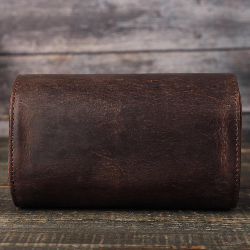 Винтажная кожаная дорожная коробка для часов - Ударопрочное, портативное хранилище для механических часов