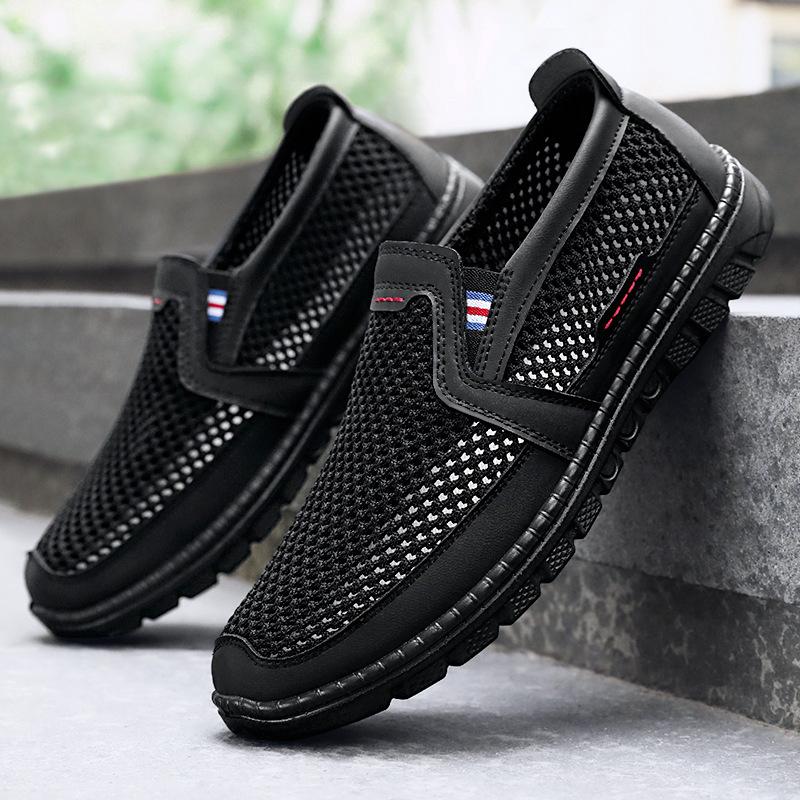Men's Summer Mesh Shoes, Polyurethane Lightweight Oversized Cloth Shoes