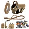 Military Large Dog Harness Collar Leash Bags Patches Set Pet Malinois Training Vests Tactical Dogs Harnesses Accessories