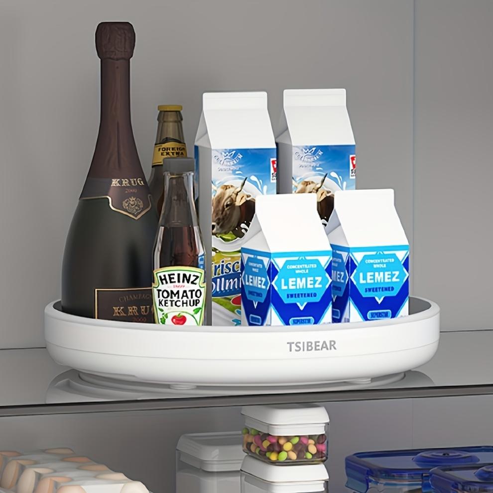 1pc Multi-Functional 360° Rotating Kitchen Organizer - Durable Plastic Countertop Storage Rack for Spices, Oils, and Fruits