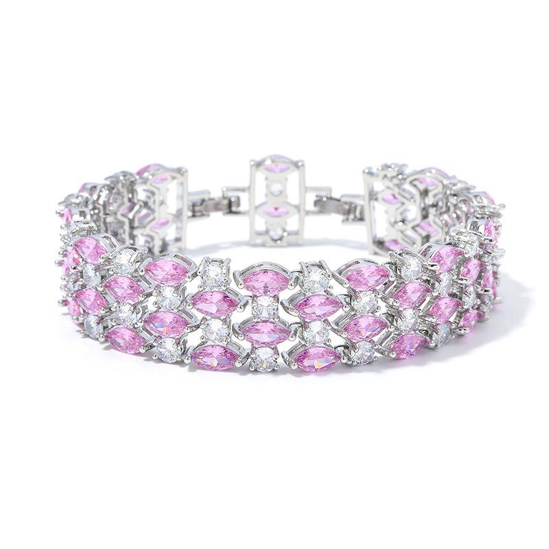 Crystal Zircon Women'S Bracelet, Diamond-Encrusted Bracelet Women, Gift Colored Jewelry.