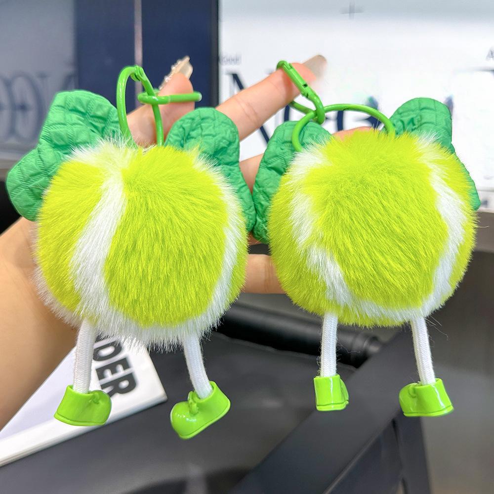 Cute Little Tennis Coal Ball Elf Car Keychain Pendant Pom-pom Book Bag Pendant Plush Doll