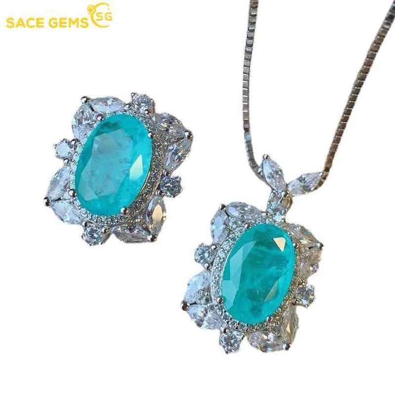 Sace Gems Классический медный сплав циркон кольцо кулон ожерелье ювелирные наборы подарки для свадебной вечеринки