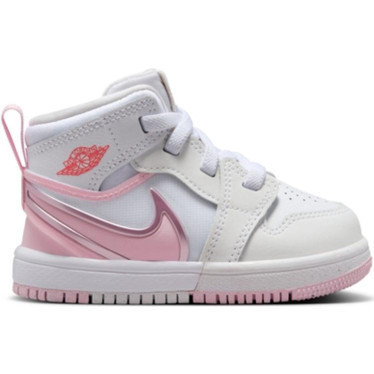 Кроссовки Air Jordan 1 Mid RM EasyOn TD White Pink Foam Baby Fire-Red FQ1283-101