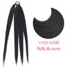 MISS WIG Ponytail Extensions Synthetic Boxing Braids Wrap Around Tail with Rubber Band Hair Ring 26 Inch DIY Brown Ombre Braid
